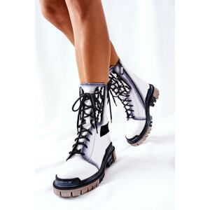 Leather Boots Warmed Maciejka White 05113-11