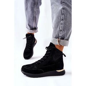 High Suede Sport Sneakers Black Chocci