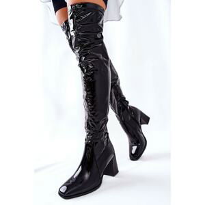 Latex Stiletto Boots Black Macey