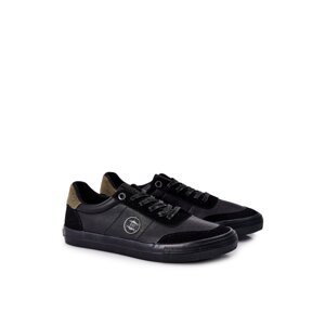 Men's Leather Sneakers Big Star II174008 Black-Khaki