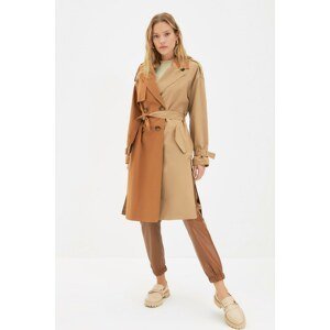 Trendyol Multicolored Belted Color Block Trench Coat