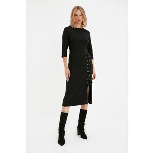 Trendyol Black Tall Eyelet Detailed Dress