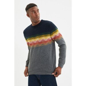 Trendyol Navy Blue Men's Crew Neck Slim Fit Knitwear Sweater
