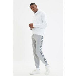 Trendyol Gray Men's Regular Fit Camouflage Paneled Sweatpants