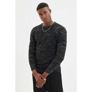 Trendyol Black Men's Slim Fit Crew Neck Muline Sweater