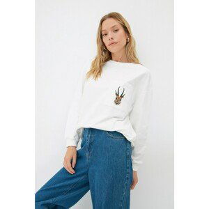 Trendyol Ecru Thin Knitted Sweatshirt