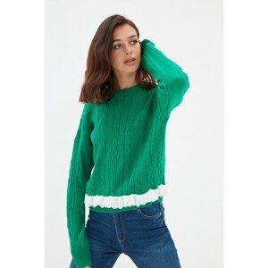 Trendyol Green Lace Detailed Knitwear Sweater