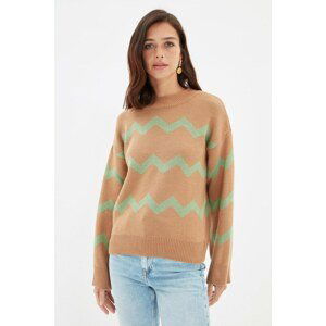 Trendyol Camel Jacquard Knitwear Sweater