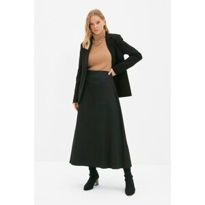 Trendyol Black Matte Satin Skirt