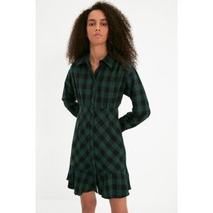 Trendyol Green Ruffle Shirt Dress