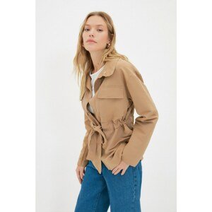 Trendyol Camel Belt Snap Closure Coat