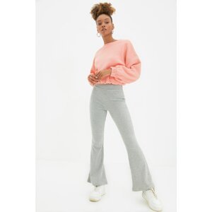 Trendyol Gray Knitwear Look Wide Leg Knitted Trousers