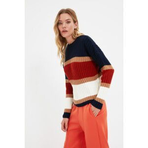 Trendyol Blue Color Block Knitwear Sweater