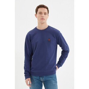 Trendyol Navy Blue Men's Organic Cotton Regular Fit Sweatshirt