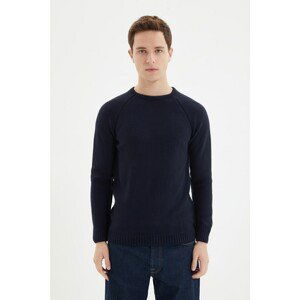 Trendyol Navy Blue Men's Slim Fit Crew Neck Basic Sweater