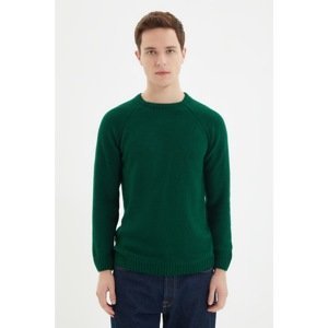 Trendyol Green Men's Slim Fit Crew Neck Basic Sweater