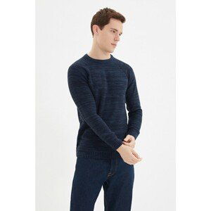 Trendyol Indigo Men's Slim Fit Crew Neck Muline Sweater