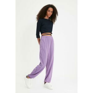 Trendyol Lilac Rib Detailed Loose Jogger Slim Knitted Sweatpants