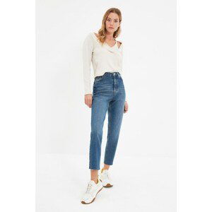 Trendyol Dark Blue High Waist Mom Jeans