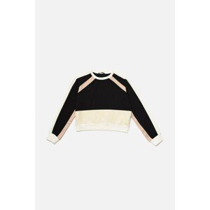 Trendyol Black Color Block Stripe Detailed Basic Knitted Sweatshirt
