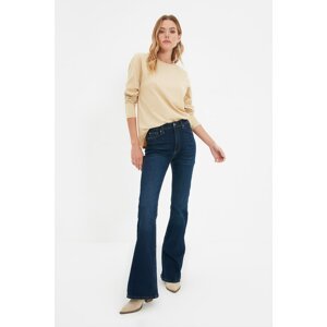 Trendyol Navy Blue High Waist Flare Jeans