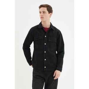 Trendyol Anthracite Men Regular Pocket Detailed Denim Shirt Jacket