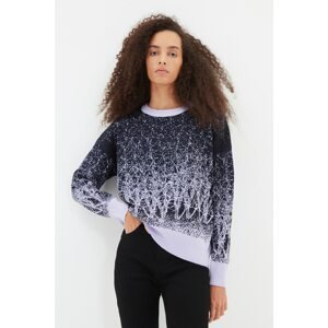 Trendyol Lilac Jacquard Knitwear Sweater