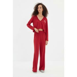 Trendyol Claret Red Knitted Bottom-Top Set