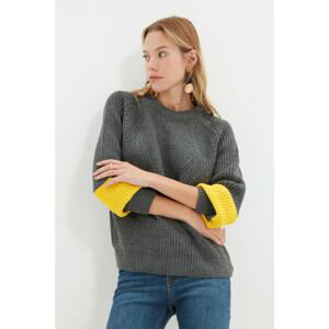 Trendyol Anthracite Knit Detailed Knitwear Sweater