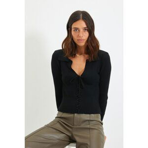 Trendyol Black Tie Detailed Knitwear Sweater