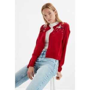 Trendyol Red Embroidered Detailed Knitwear Sweater