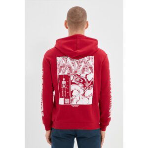 Trendyol Claret Red Men Regular Fit Hoodie Sweatshirt