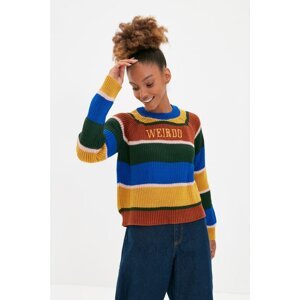 Trendyol Blue Color Block Turtleneck ColorBlock Sweater