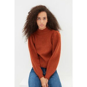Trendyol Cinnamon Sleeve Detailed Corduroy Knitwear Sweater