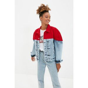 Trendyol Blue Color Block Denim Jacket