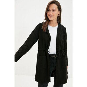 Trendyol Black Hooded Rope Tie Jacket