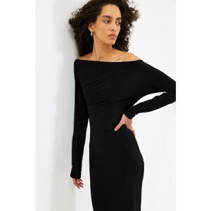 Trendyol Black One Shoulder Knitted Dress