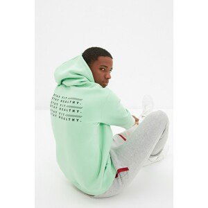 Trendyol Green Men's Regular Fit Hoodie Printed Sweatshirt