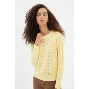 Trendyol Yellow Knitted Detailed Knitwear Sweater