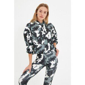 Trendyol Green Camouflage Patterned Sports Sweatshirt