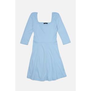 Trendyol Blue Square Collar Knitted Dress