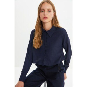 Trendyol Navy Blue Loose Knitted Shirt