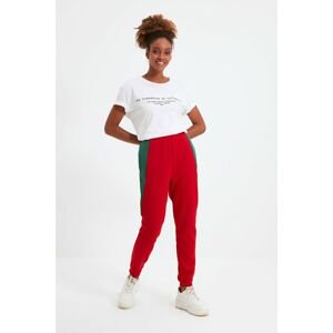 Trendyol Red Color Block Basic Jogger Thick Knitted Sweatpants