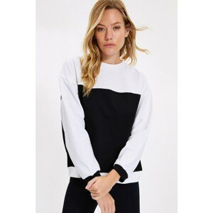 Trendyol Black Color Block Knitted Sweatshirt
