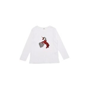 Trendyol White Sequin Embroidered Girl Knitted T-Shirt