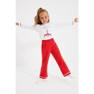 Trendyol Multi Color Printed Girls Knitted Pajamas Set