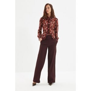 Trendyol Burgundy High Waist Trousers