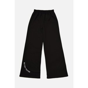 Trendyol Black Printed Wide Leg Knitted Sweatpants
