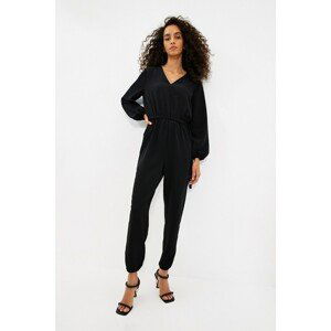 Trendyol Black Belted V Neck Jumpsuit