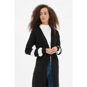Trendyol Black Sleeve Detailed Knitwear Cardigan